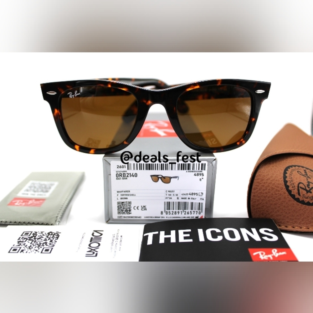 Model Display Ray-Ban Wayfarer Brown Tortoise RB2140 - Picture 13 of 16